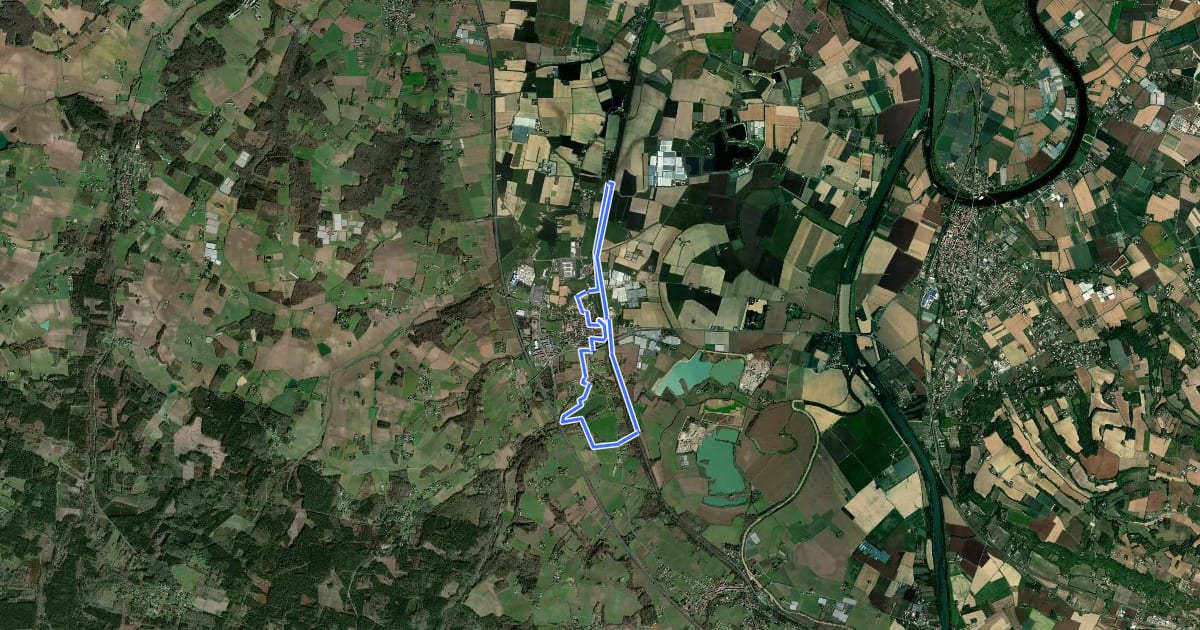 Маршрут Damazan, la Bastide du Canal de Garonne - 9,8km на спутниковом снимке