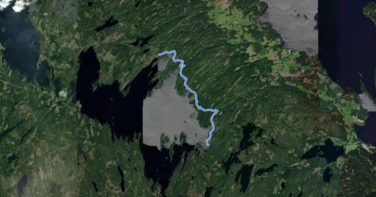 Маршрут Dammarna - Glava Glasbruk на спутниковом снимке