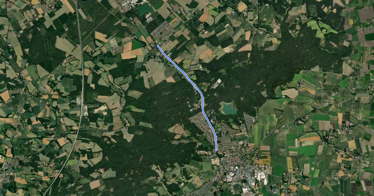 Маршрут Damme (04) - Holdorf (42) на спутниковом снимке