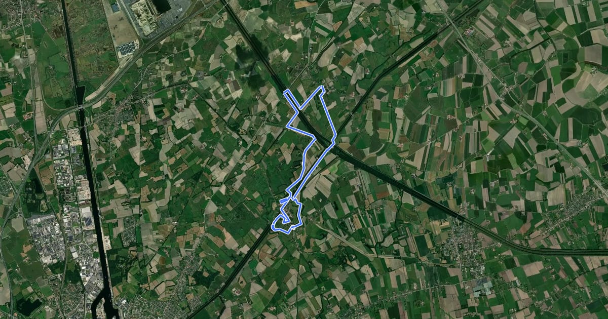 Маршрут Damse Vaartwandelroute на спутниковом снимке