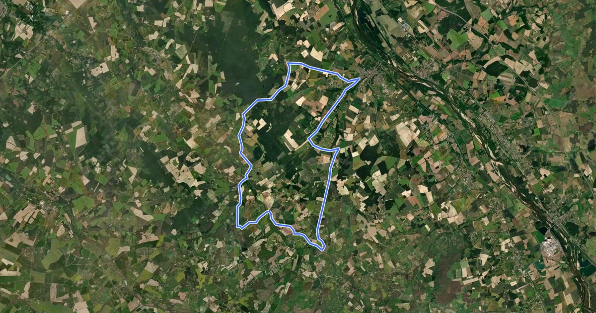 Маршрут Dans le Loiret bocager на спутниковом снимке