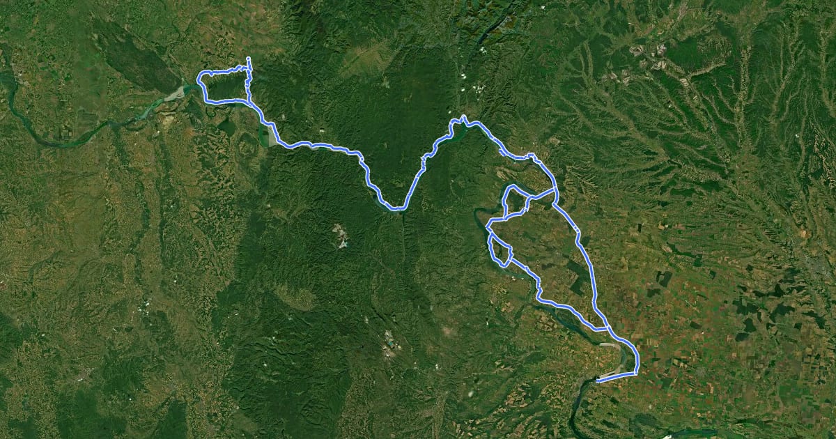 Маршрут Danube Bike Trail на спутниковом снимке