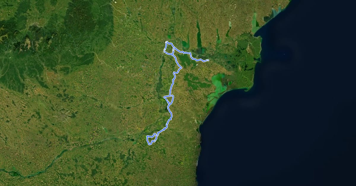 Маршрут Danube Bike Trail на спутниковом снимке