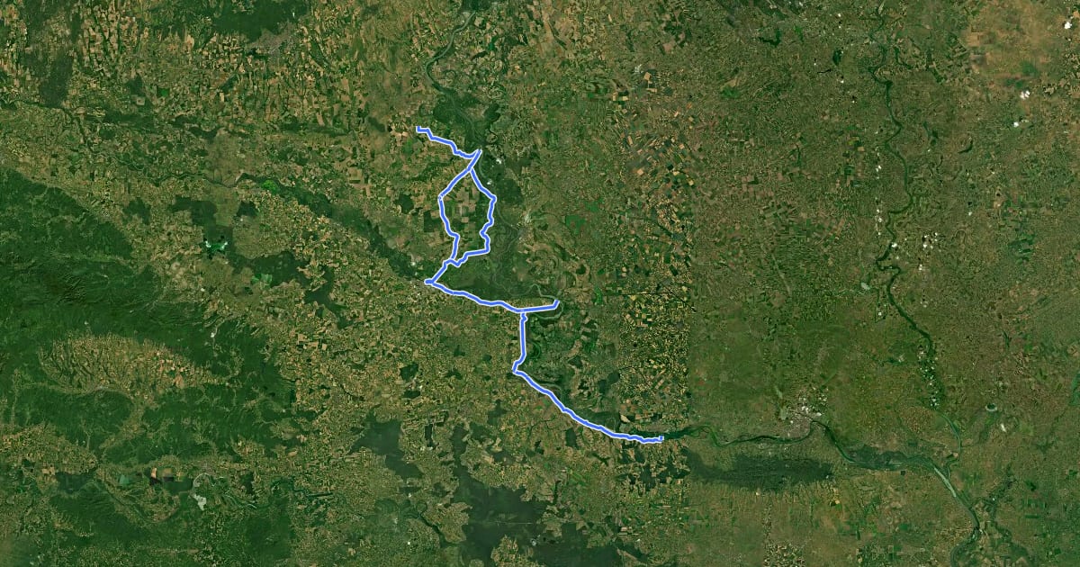 Маршрут Danube Bike Trail - part Croatia на спутниковом снимке