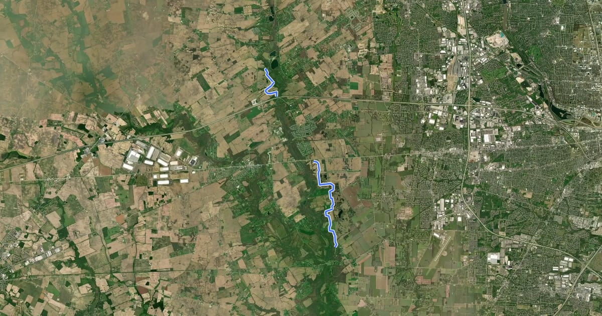 Маршрут Darby Creek Trail на спутниковом снимке