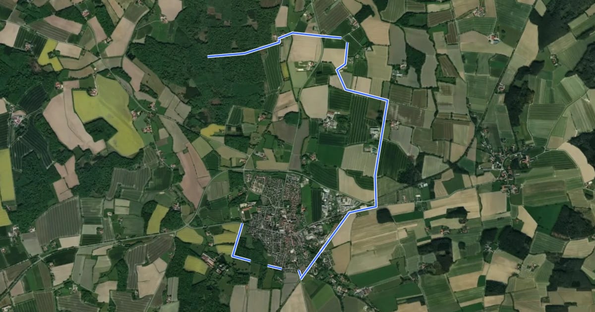 Маршрут Darfeld Rundweg D4 на спутниковом снимке