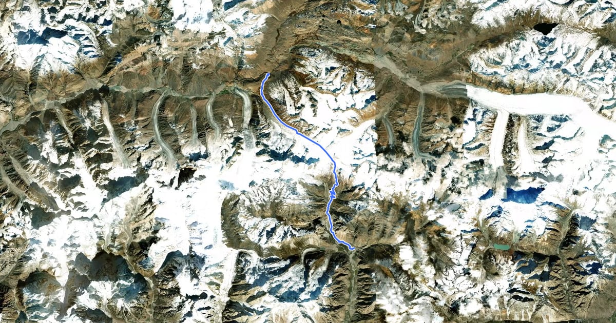 Маршрут Darkot Pass на спутниковом снимке