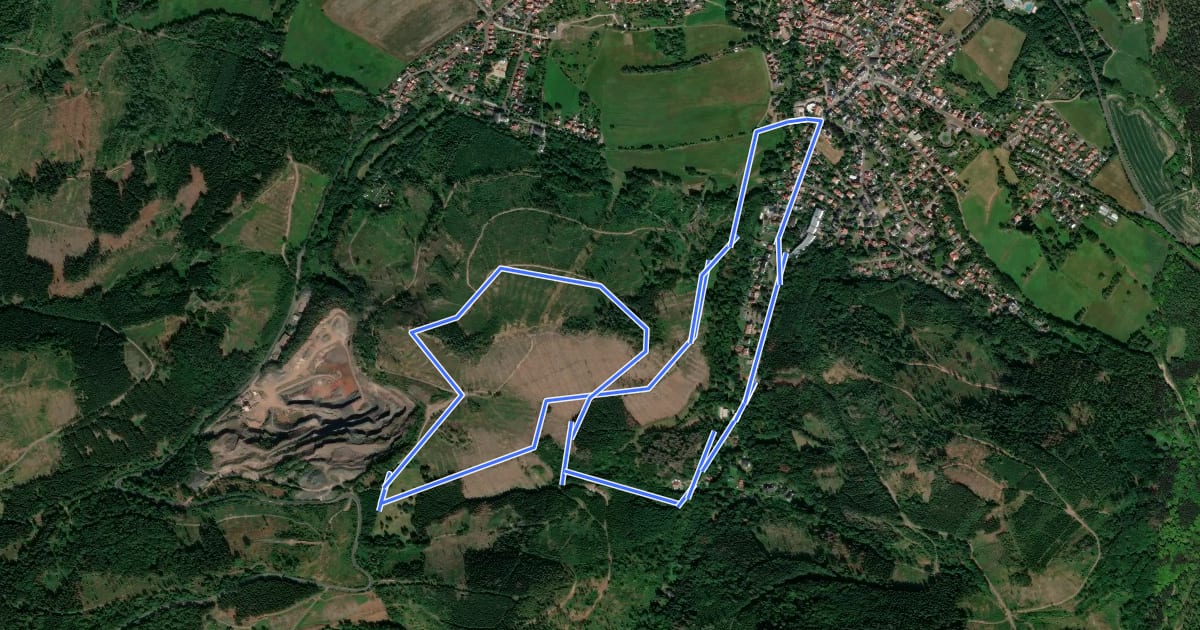 Маршрут Datenberg-Rundweg на спутниковом снимке