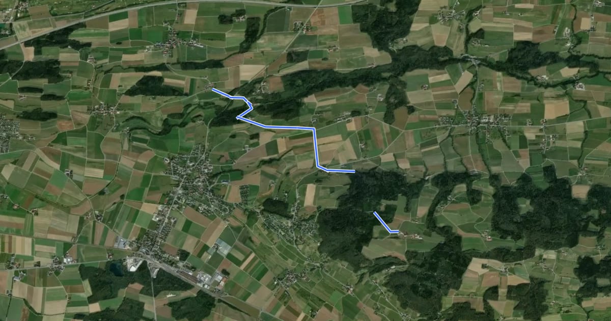 Маршрут Dattenhueb - Egelschhofen на спутниковом снимке