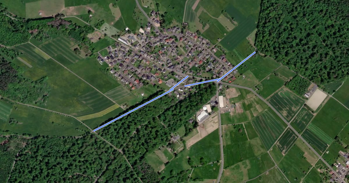 Маршрут Daubacher Rundwanderweg D1 на спутниковом снимке