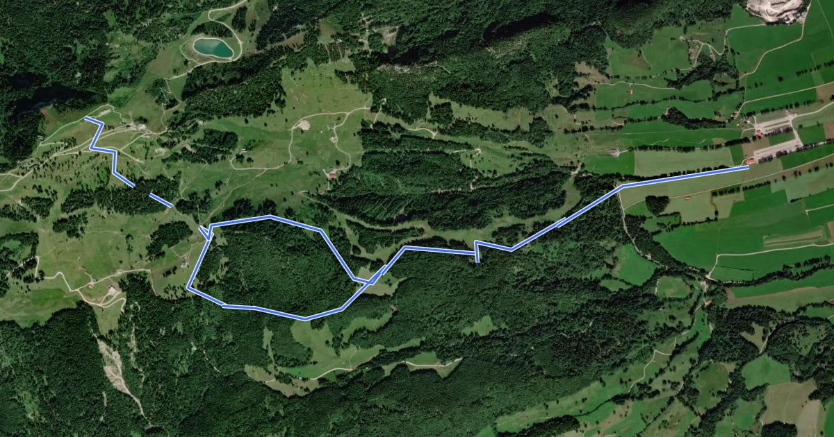 Маршрут DAV Aufstiegsroute Brauneck на спутниковом снимке