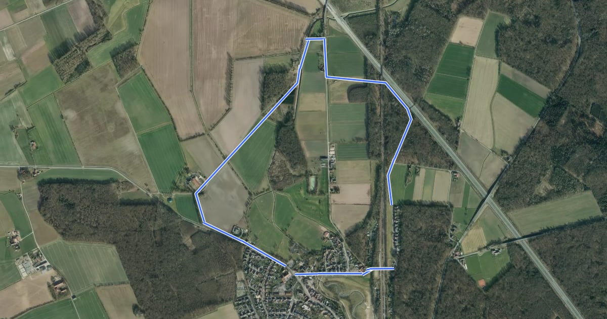 Маршрут Davensberg Rundweg W1 на спутниковом снимке