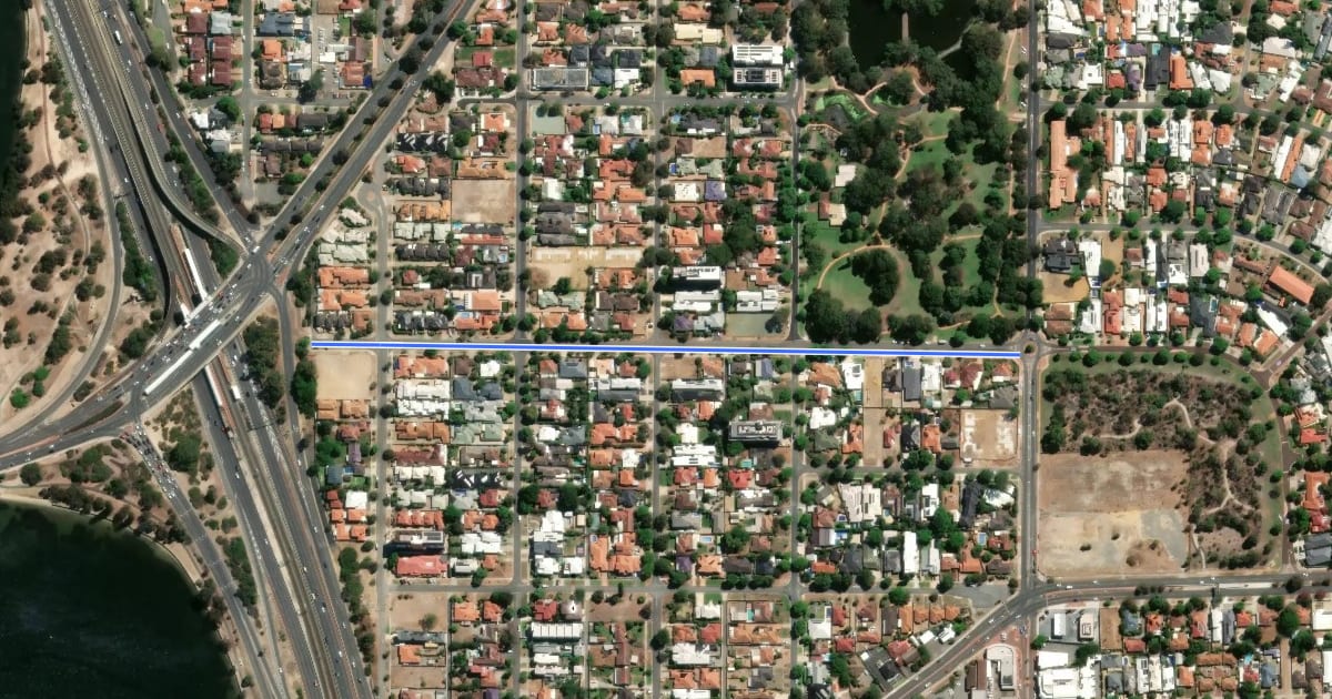 Маршрут Davilak Street на спутниковом снимке