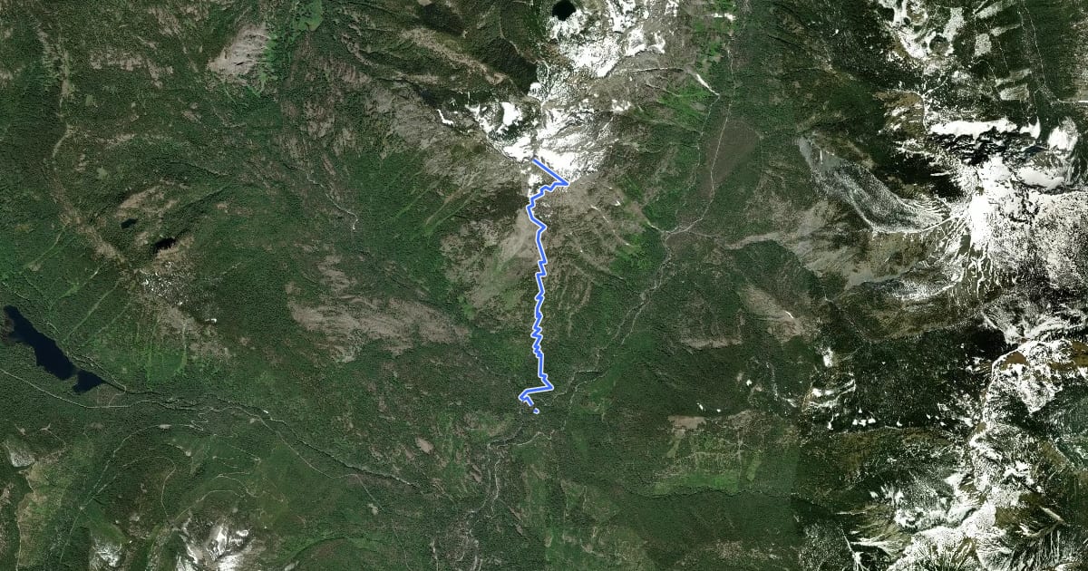 Маршрут Davis Peak Trail на спутниковом снимке
