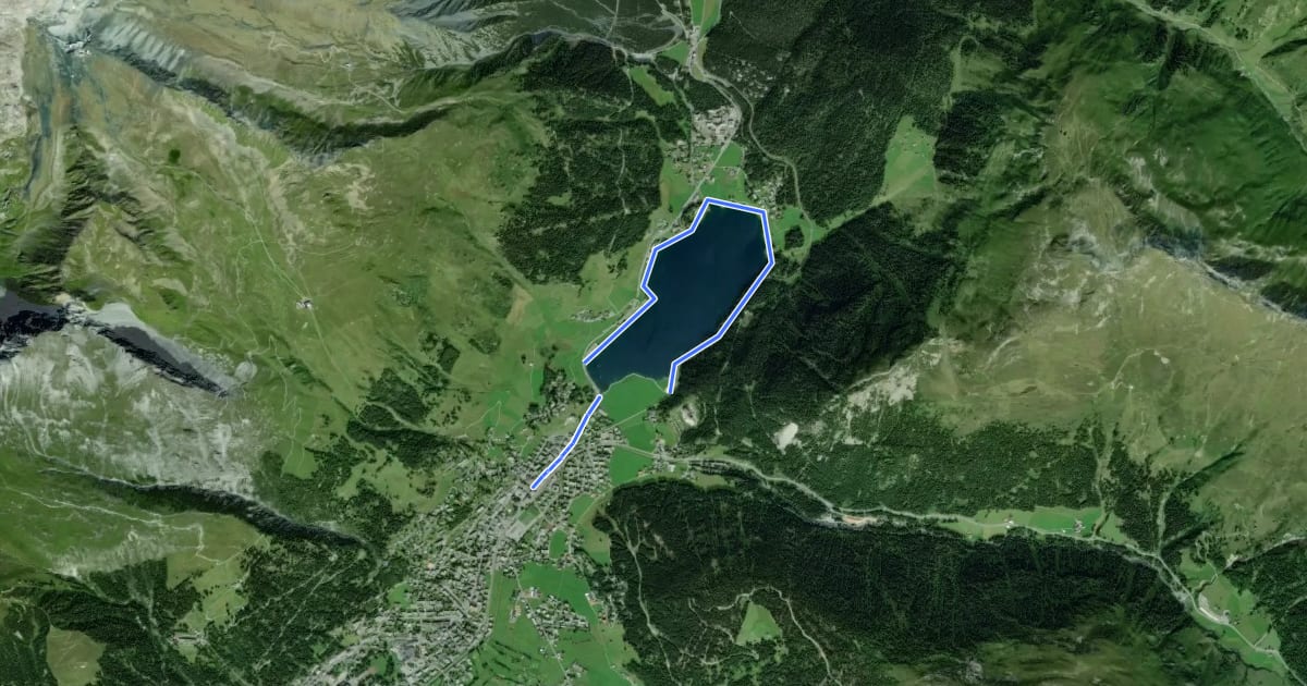 Маршрут Davosersee Rundweg на спутниковом снимке