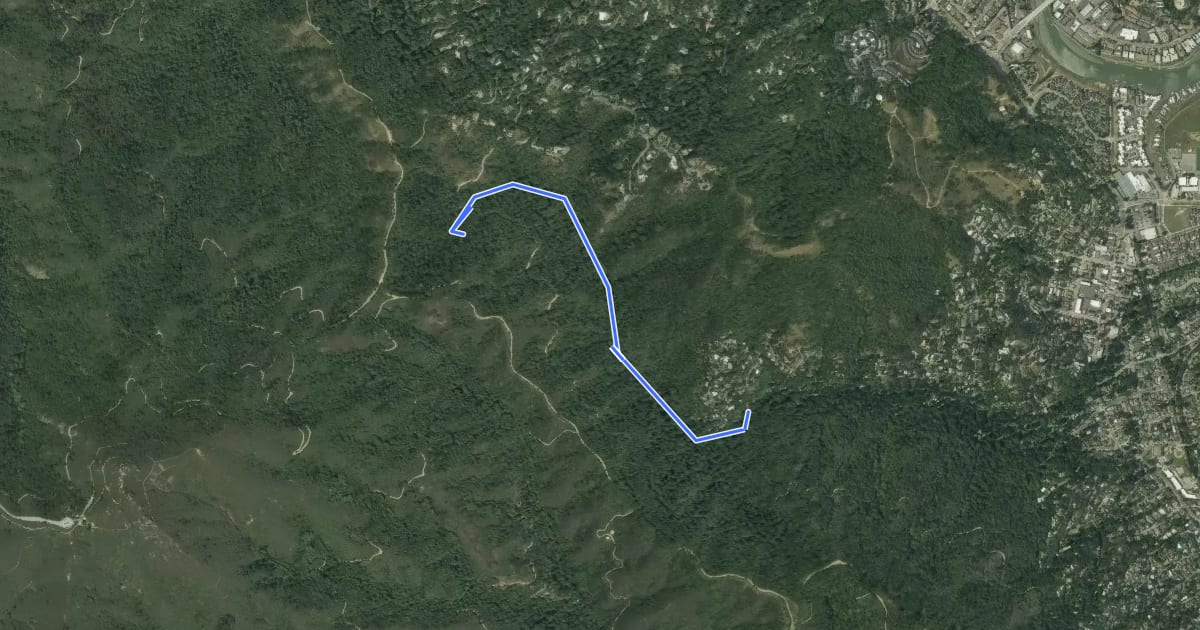 Маршрут Dawn Falls Trail на спутниковом снимке