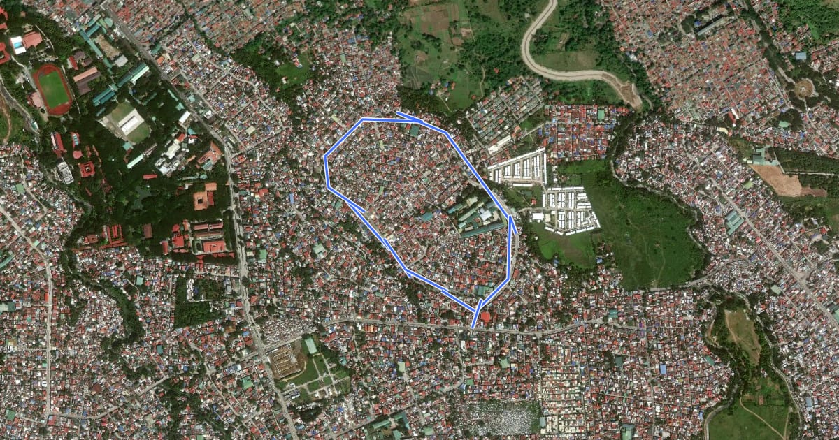 Маршрут DBB-C Bicycle Loop Route на спутниковом снимке