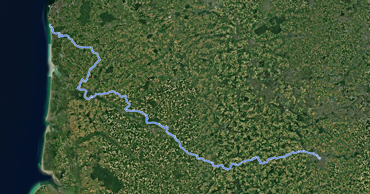 Маршрут De Arras à Boulogne-sur-Mer на спутниковом снимке