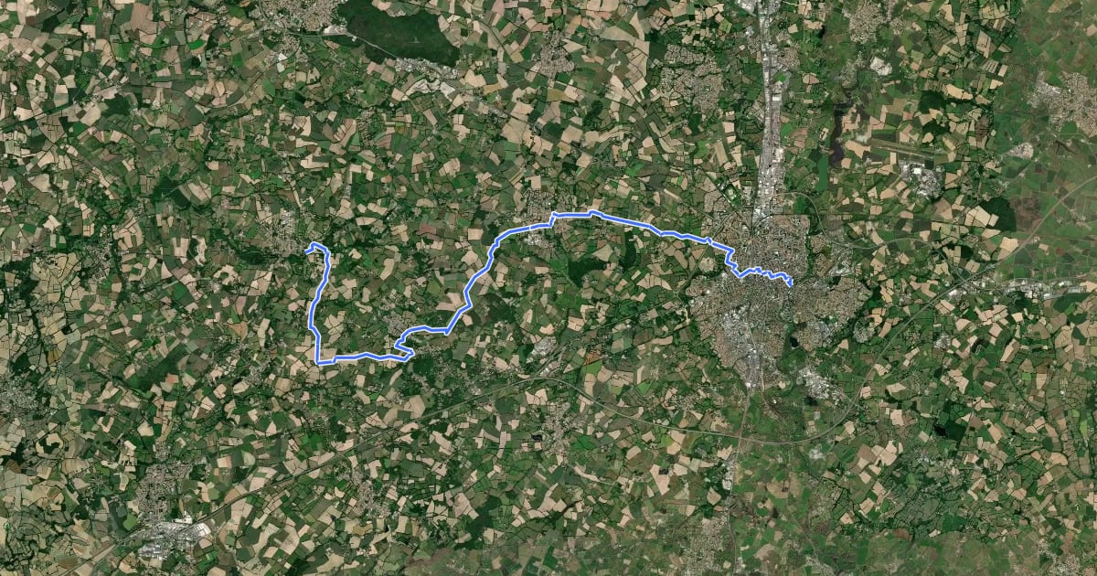 Маршрут De Beaulieu à La Roche s/Yon на спутниковом снимке