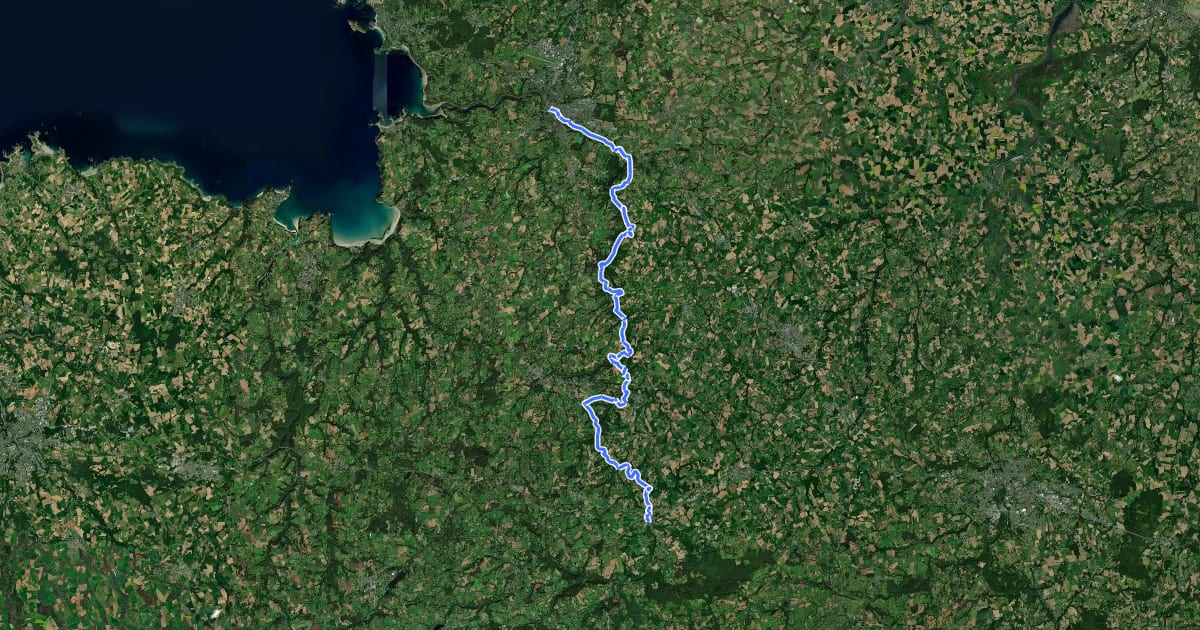 Маршрут De Belle-Isle à Lannion на спутниковом снимке