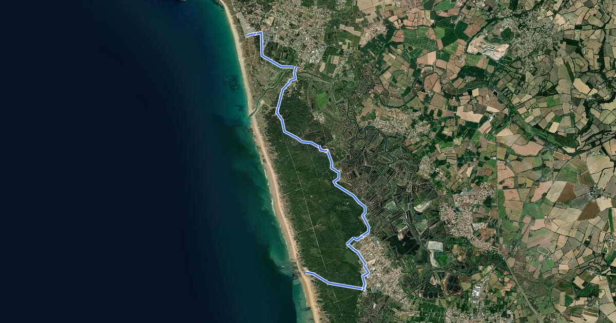 Маршрут De Brem-sur-Mer à Sauveterre на спутниковом снимке