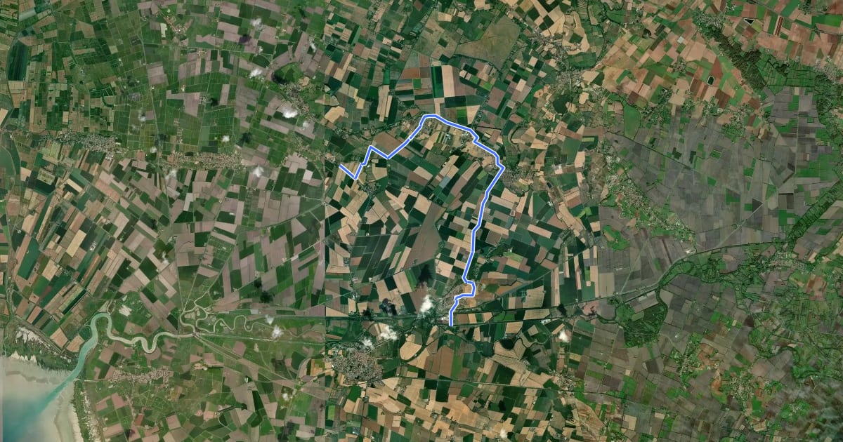 Маршрут De Chaillé-les-Marais à l'Île d'Elle на спутниковом снимке