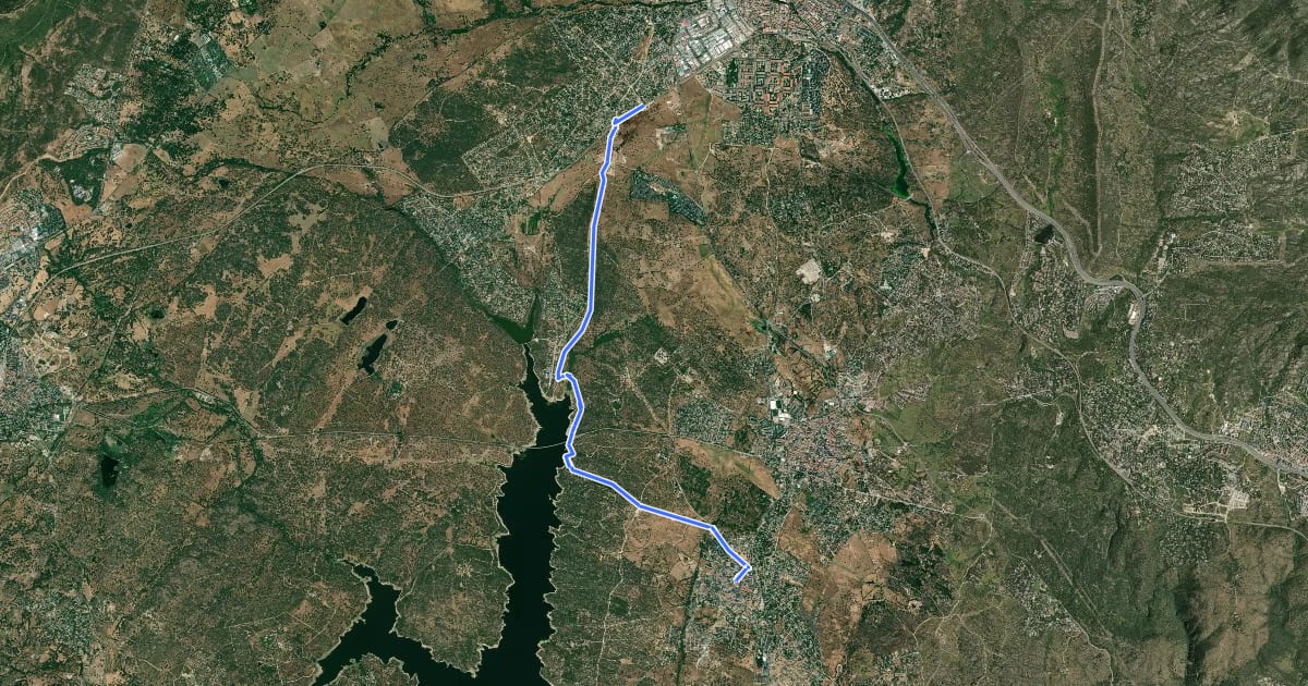 Маршрут De Colmenarejo a Las Zorreras y San Yago на спутниковом снимке