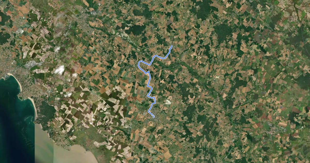 Маршрут De Cozes à Meursac, via Corme-Ecluse на спутниковом снимке