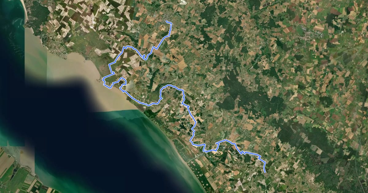 Маршрут De Cozes à St-Fort-sur-Gironde на спутниковом снимке