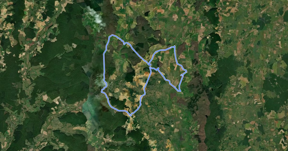 Маршрут De forêts en châteaux - Les Bertranges à vélo на спутниковом снимке