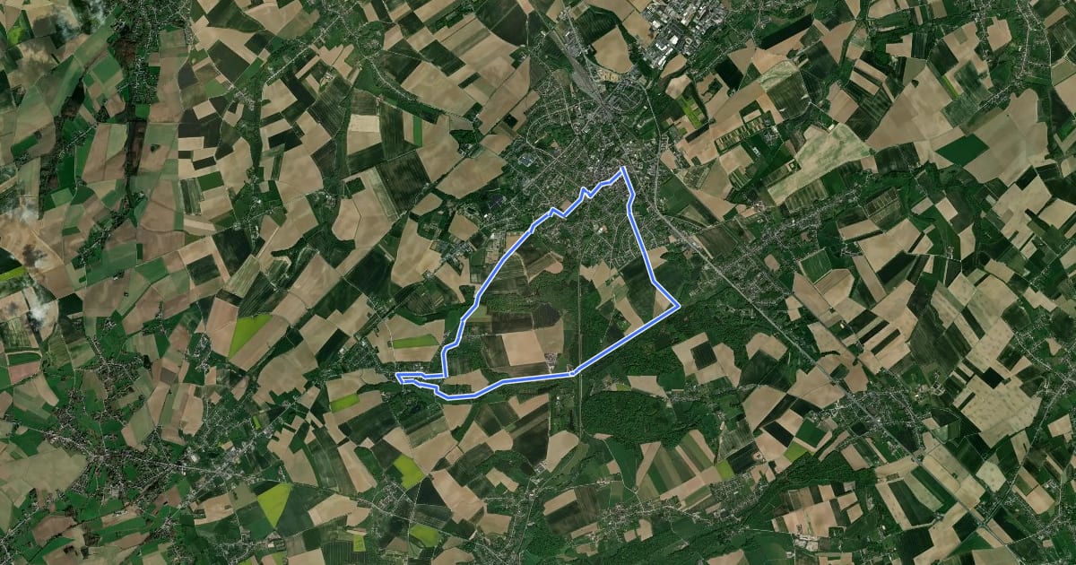 Маршрут De Gembloux à Corroy-le-Château на спутниковом снимке