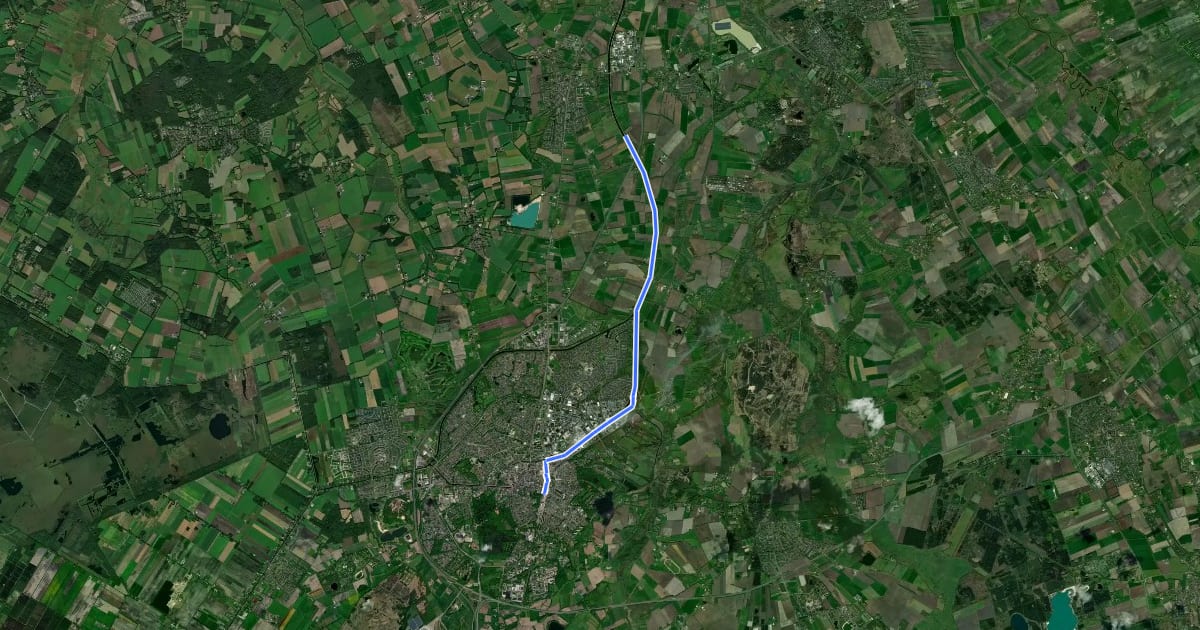 Маршрут De Groene As - Vriezerbrug - Assen на спутниковом снимке