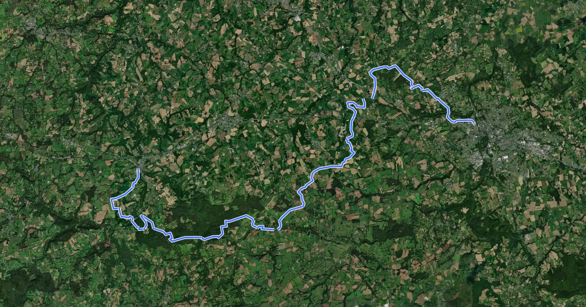 Маршрут De Guingamp à Belle-Isle на спутниковом снимке