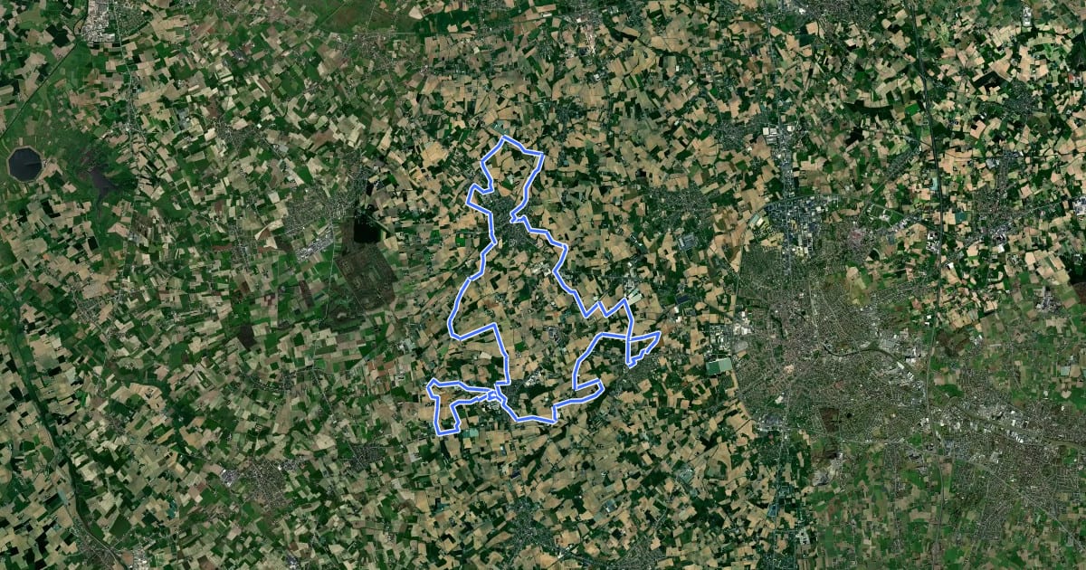 Маршрут De keur jeuze neuze Route на спутниковом снимке