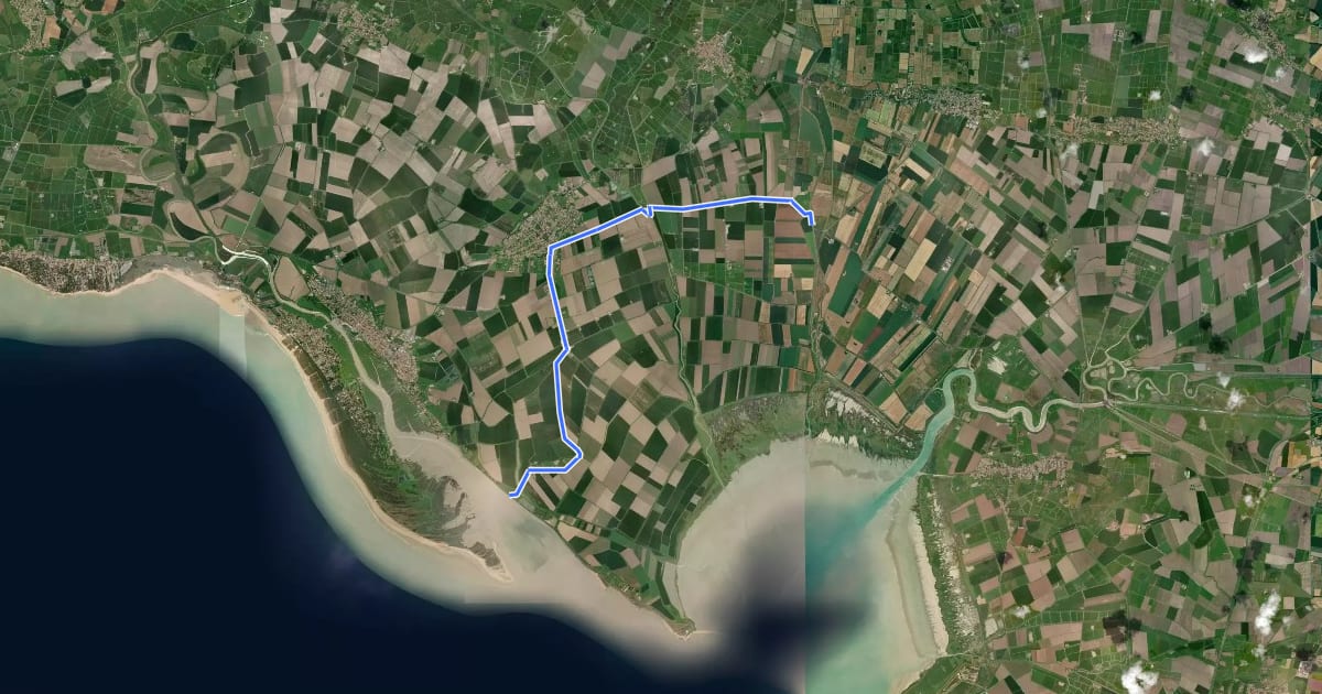 Маршрут De l'Aiguillon au canal de Luçon на спутниковом снимке