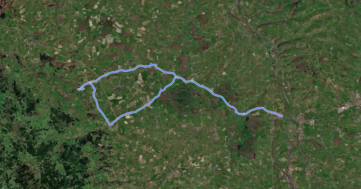Маршрут De l'eau à la pierre на спутниковом снимке