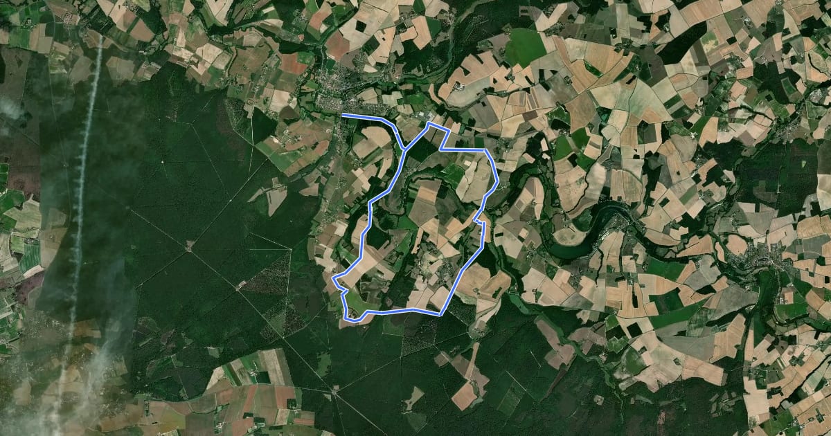 Маршрут De l’Indrois au Château de Pont - Genillé на спутниковом снимке