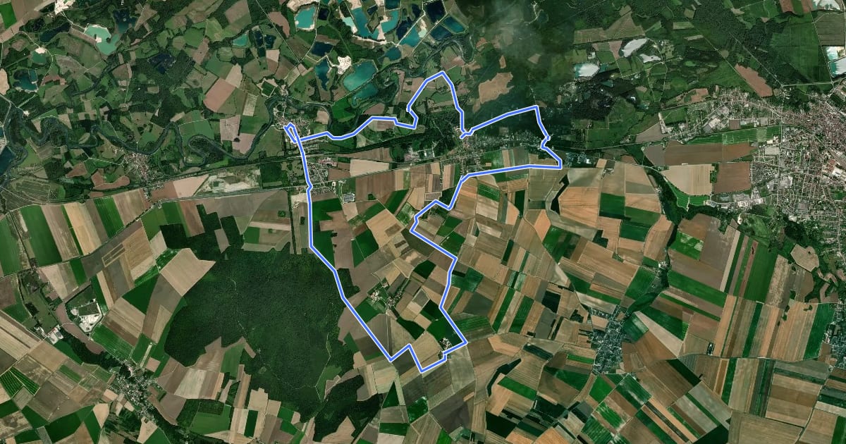 Маршрут De la Bassée à la Haute Plaine на спутниковом снимке