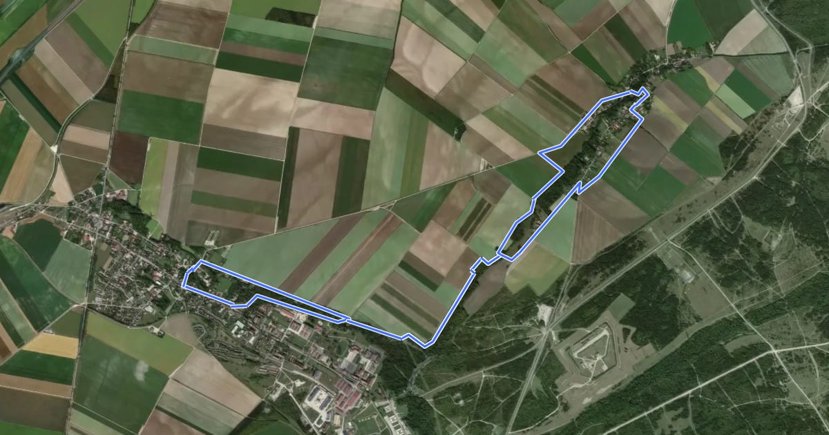 Маршрут De la Lhuîtrelle à Saint-Antoine на спутниковом снимке