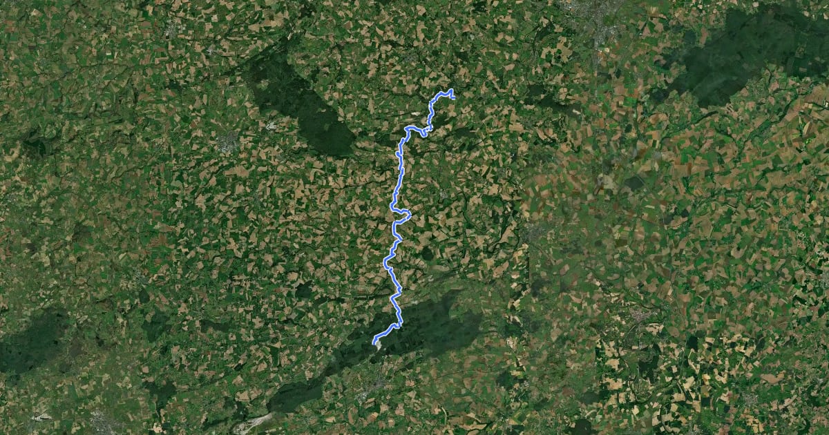 Маршрут De la Manche aux Pyrénées 05, Saint-Céneri-de-Gérei - Sillé-le-Guillaume на спутниковом снимке