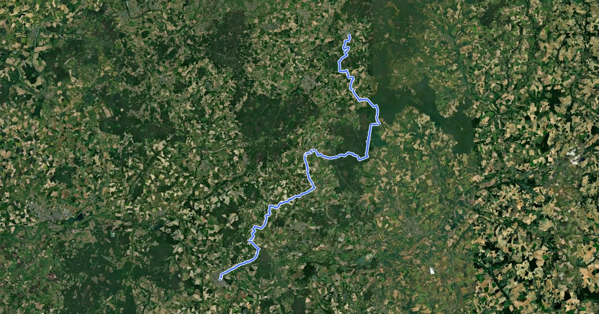 Маршрут De la Manche aux Pyrénées 07, Saint-Mars-d'Outillé - Le Lude на спутниковом снимке