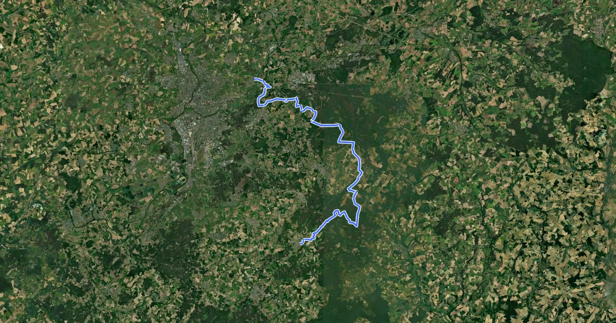 Маршрут De la Manche aux Pyrénées 07, Yvré-l'Évêque - Saint-Mars-d'Outillé на спутниковом снимке