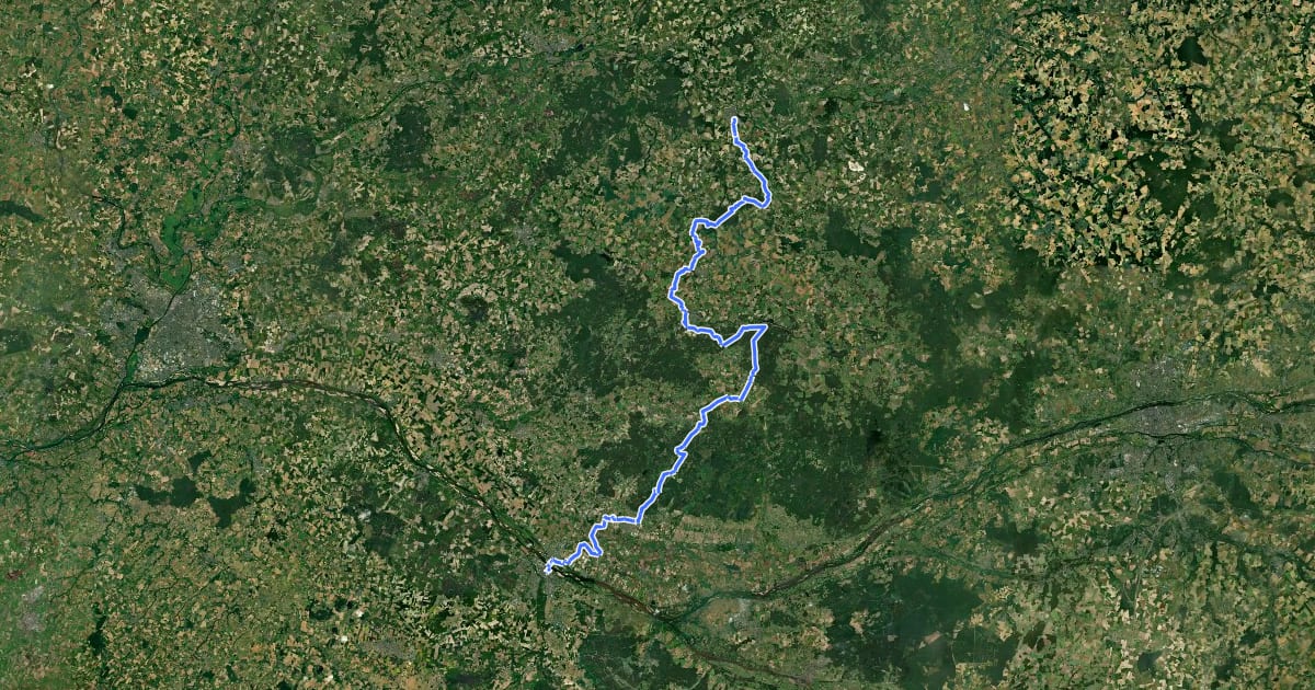 Маршрут De la Manche aux Pyrénées 08, Le Lude - Saumur на спутниковом снимке