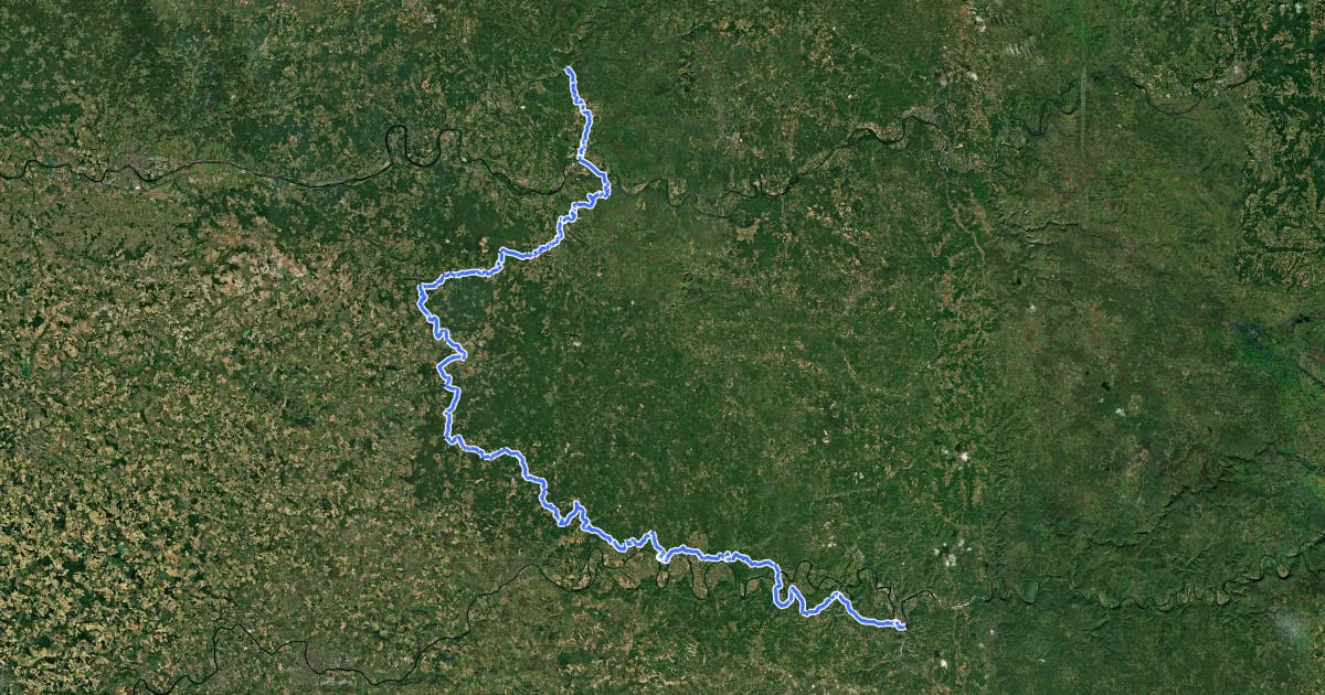 Маршрут De la Manche aux Pyrénées 17, Les Eyzies-de-Tayac - Cahors на спутниковом снимке