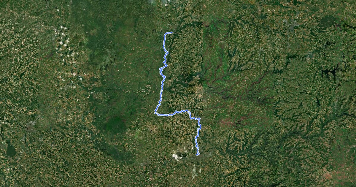 Маршрут De la Manche aux Pyrénées 19, Villefranche-de-Rouergue - Albi на спутниковом снимке