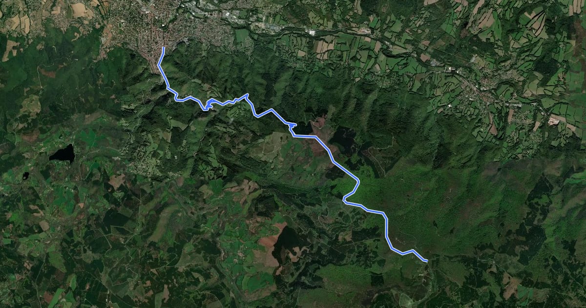 Маршрут De la Manche aux Pyrénées 21, Mazamet - Portail de Nore на спутниковом снимке