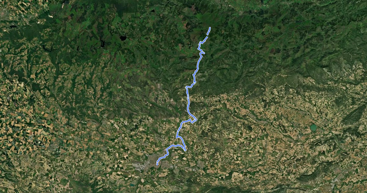 Маршрут De la Manche aux Pyrénées 22, Portail de Nore - Carcassonne на спутниковом снимке