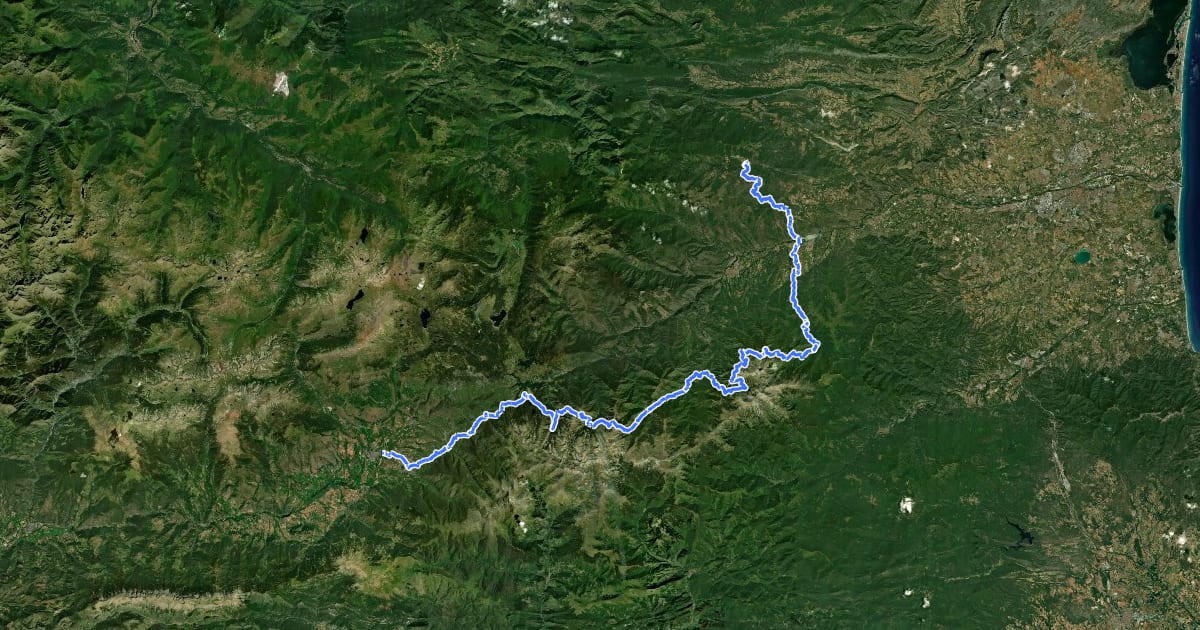 Маршрут De la Manche aux Pyrénées 24, Sournia - Bourg-Madame на спутниковом снимке