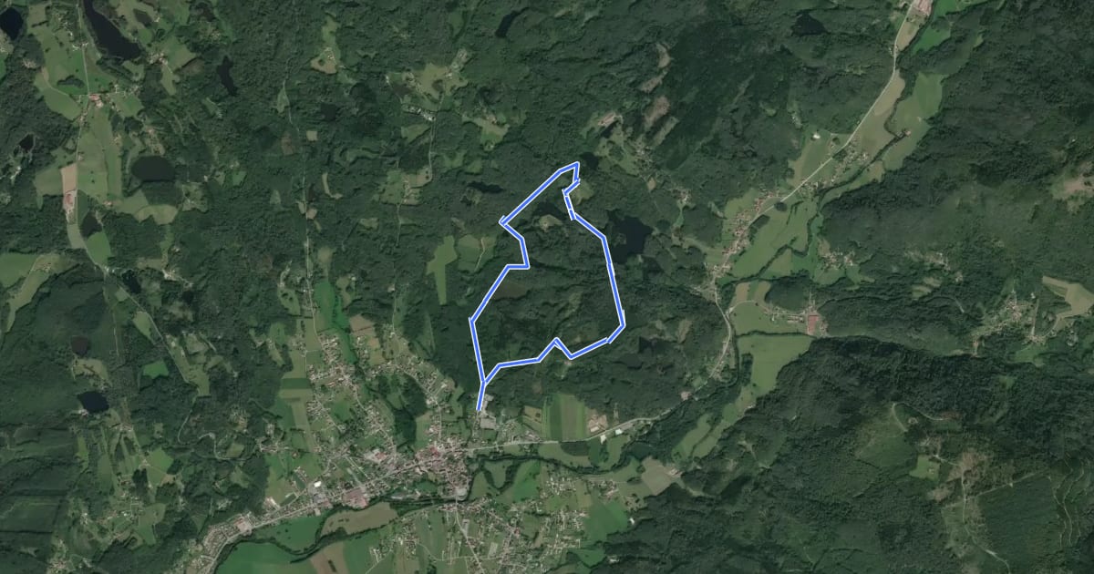Маршрут De la Noie Villerand au Grand Rosbeck на спутниковом снимке