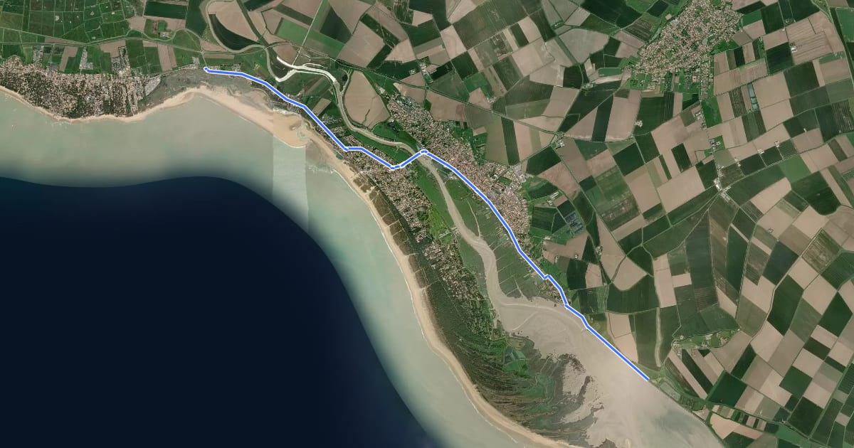 Маршрут De la Tranche-sur-Mer à l'Aiguillon-sur-Mer на спутниковом снимке